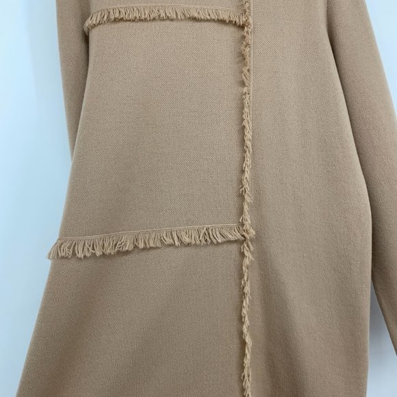 MSGM Tan Wool long sleeve fringe sweater dress - Picture 8 of 14
